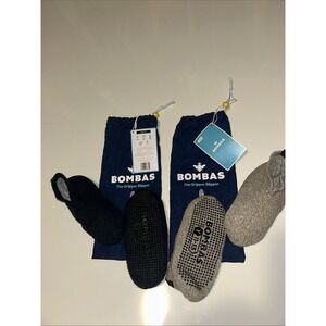 Bombas Gripper Slippers Size Youth 11-13 Taupe & Navy Lot Of 2